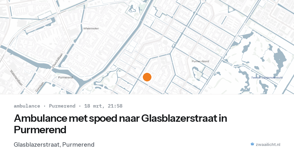 Ambulance met spoed naar Glasblazerstraat in Purmerend — 18 mrt 2026