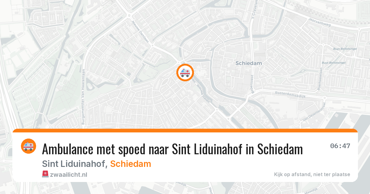 Ambulance met spoed naar Sint Liduinahof in Schiedam — 12 aug 2026