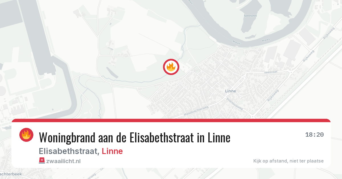 Woningbrand aan de Elisabethstraat in Linne — 12 mei 2026