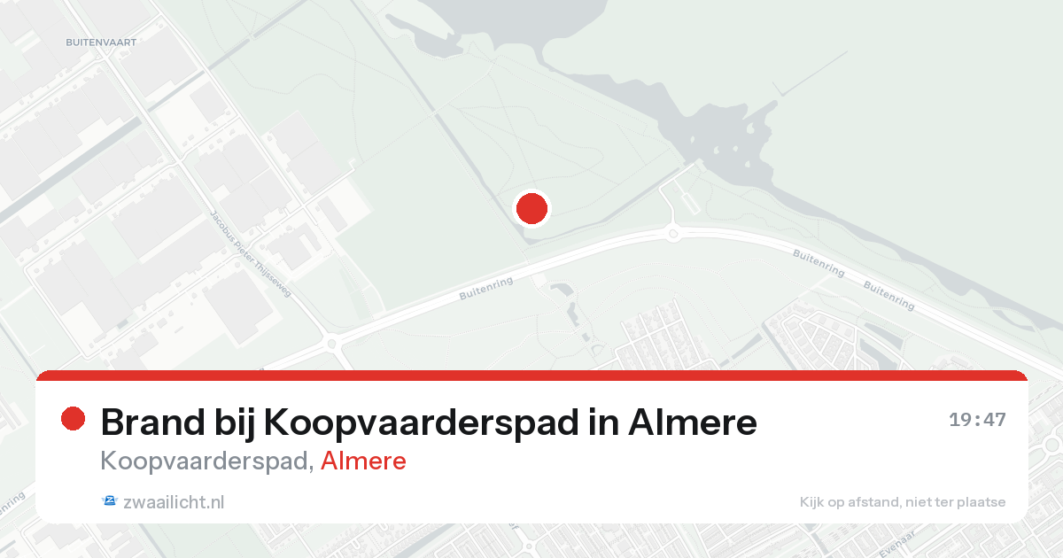 Brand bij Koopvaarderspad in Almere — 25 aug 2026