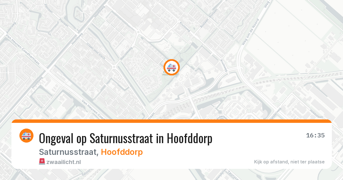 Ongeval op Saturnusstraat in Hoofddorp — 14 jul 2026