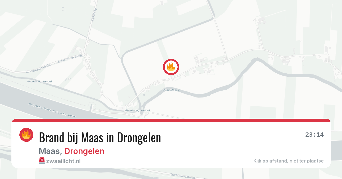 Brand bij Maas in Drongelen — 23 mei 2026