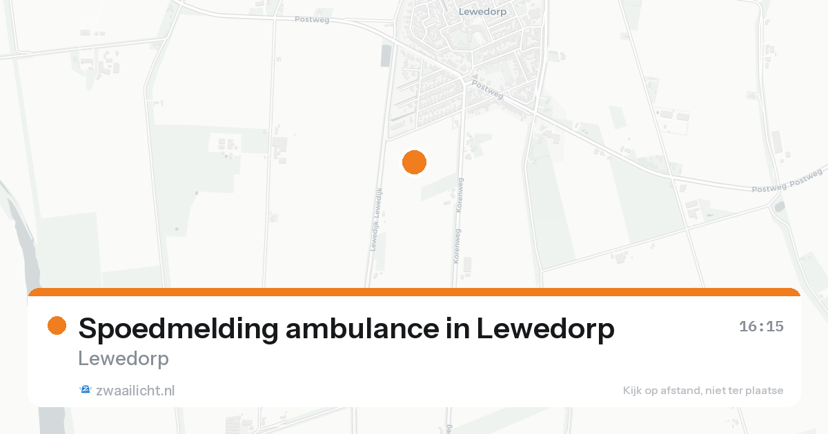 Spoedmelding ambulance in Lewedorp — 16 aug 2026