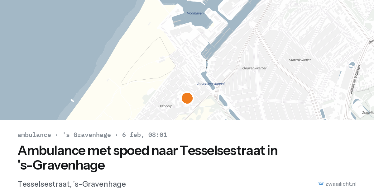 Ambulance met spoed naar Tesselsestraat in 's-Gravenhage — 6 feb 2026