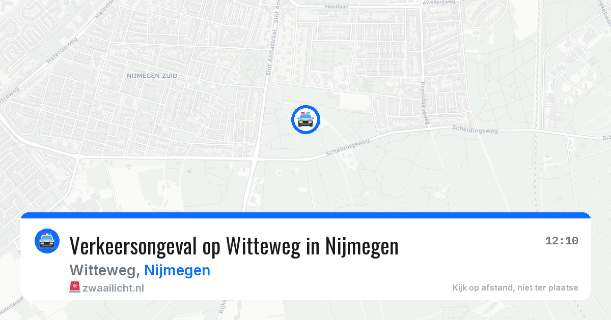 Verkeersongeval op Witteweg in Nijmegen — 10 mei 2026