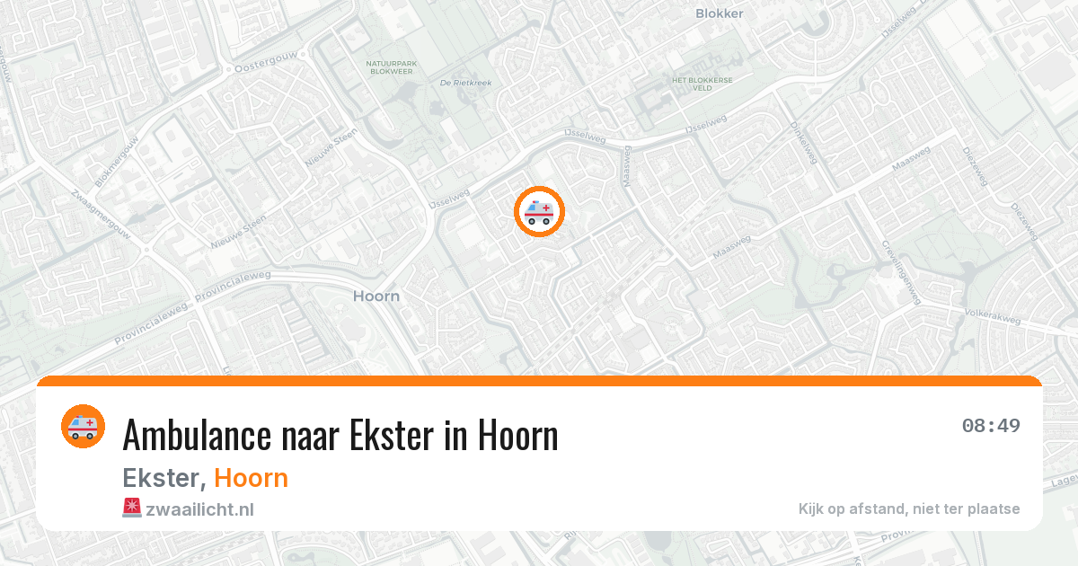 Ambulance naar Ekster in Hoorn — 11 aug 2026