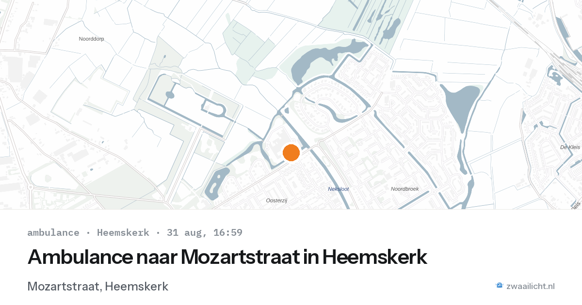Ambulance naar Mozartstraat in Heemskerk — 31 aug 2026