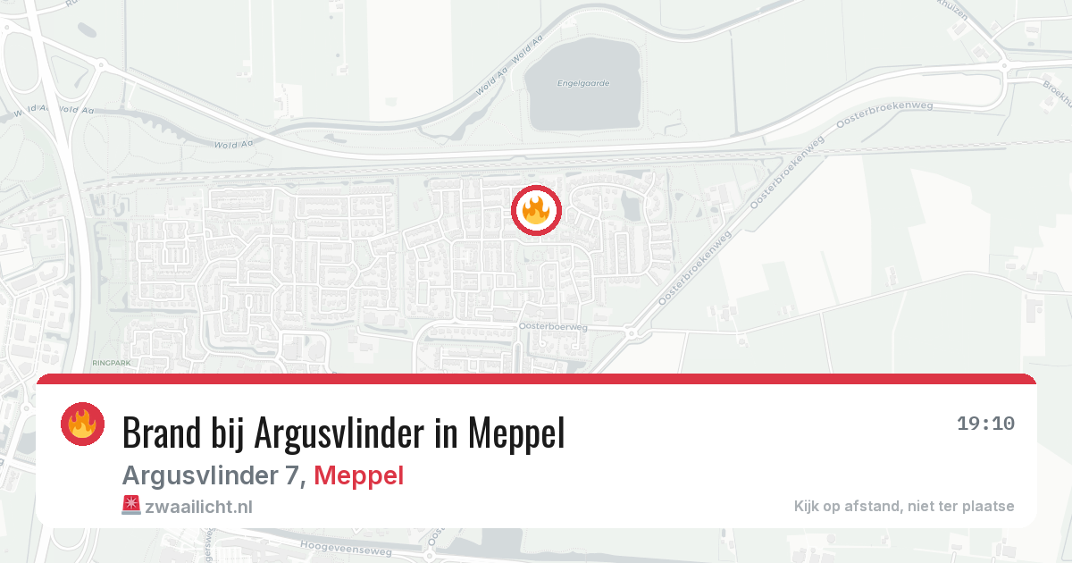 Brand bij Argusvlinder in Meppel — 8 aug 2026