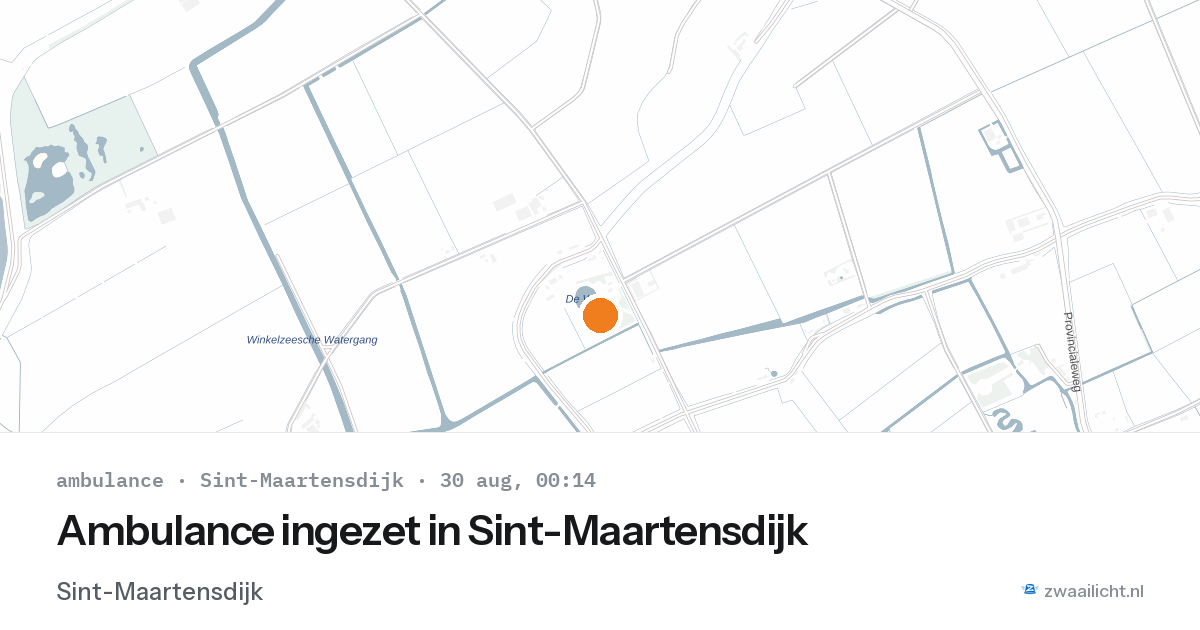 Ambulance ingezet in Sint-Maartensdijk — 29 aug 2026