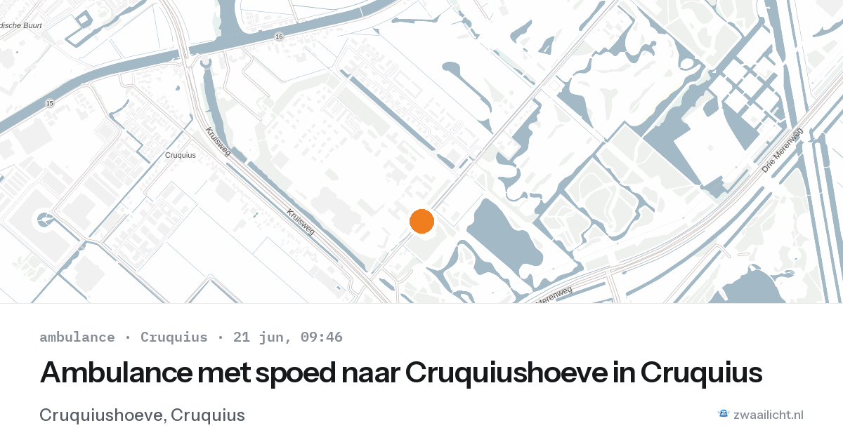 Ambulance met spoed naar Cruquiushoeve in Cruquius — 21 jun 2026