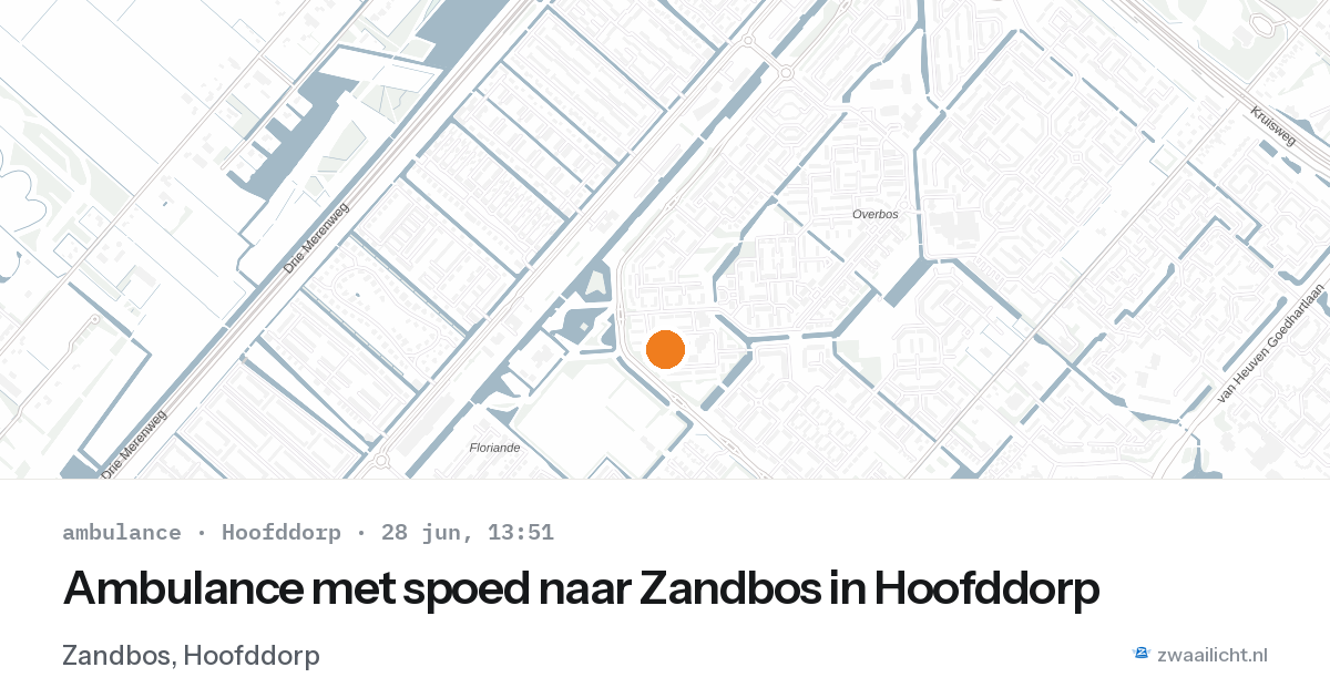 Ambulance met spoed naar Zandbos in Hoofddorp — 28 jun 2026