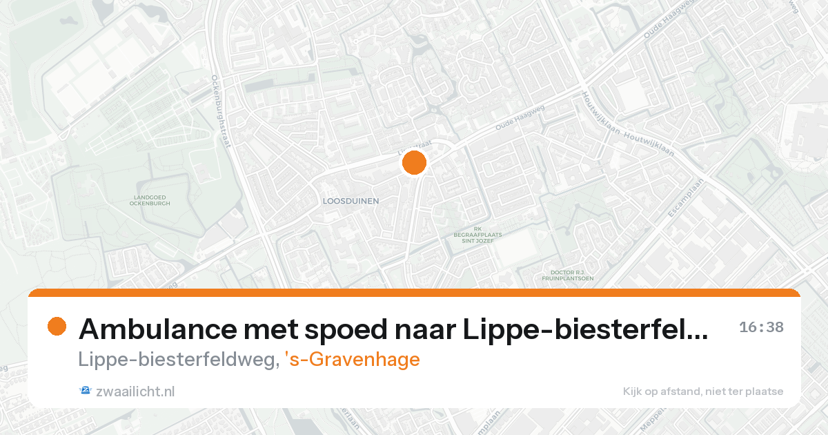 Ambulance met spoed naar Lippe-biesterfeldweg in 's-Gravenhage — 20 aug 2026