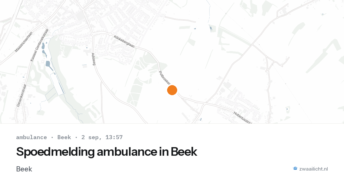 Spoedmelding ambulance in Beek — 2 sep 2026
