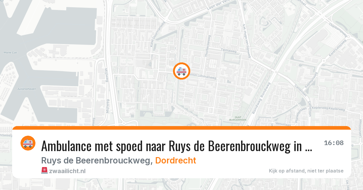 Ambulance met spoed naar Ruys de Beerenbrouckweg in Dordrecht — 29 jun 2026