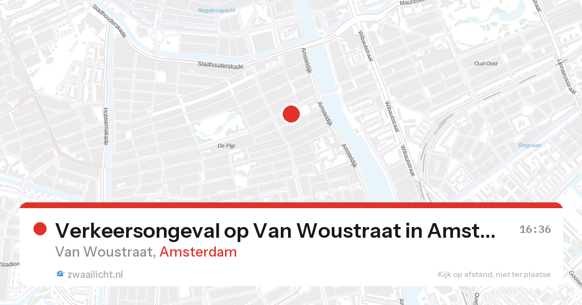 Verkeersongeval op Van Woustraat in Amsterdam — 27 aug 2026