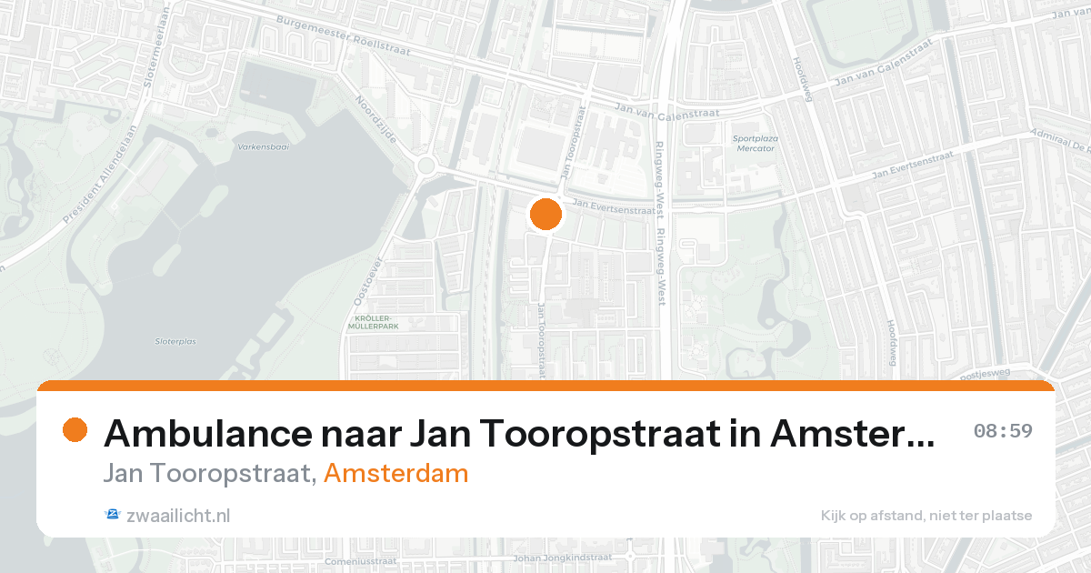 Ambulance naar Jan Tooropstraat in Amsterdam — 15 aug 2026