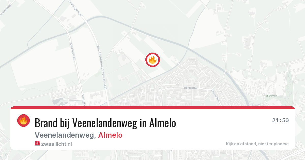 Brand bij Veenelandenweg in Almelo — 1 aug 2026
