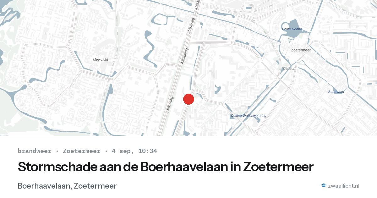 Stormschade aan de Boerhaavelaan in Zoetermeer — 4 sep 2026