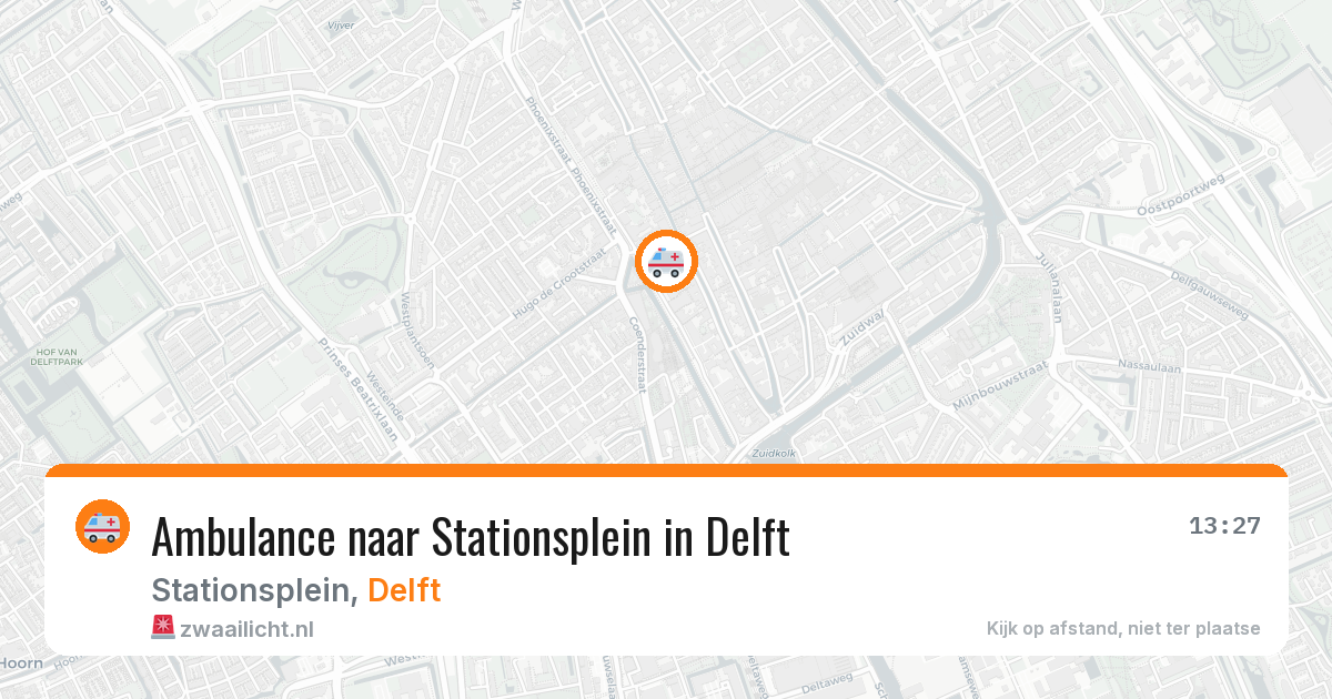 Ambulance naar Stationsplein in Delft — 17 jun 2026