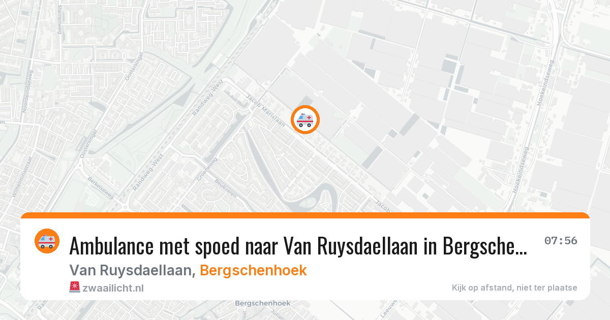 Ambulance met spoed naar Van Ruysdaellaan in Bergschenhoek — 6 apr 2026