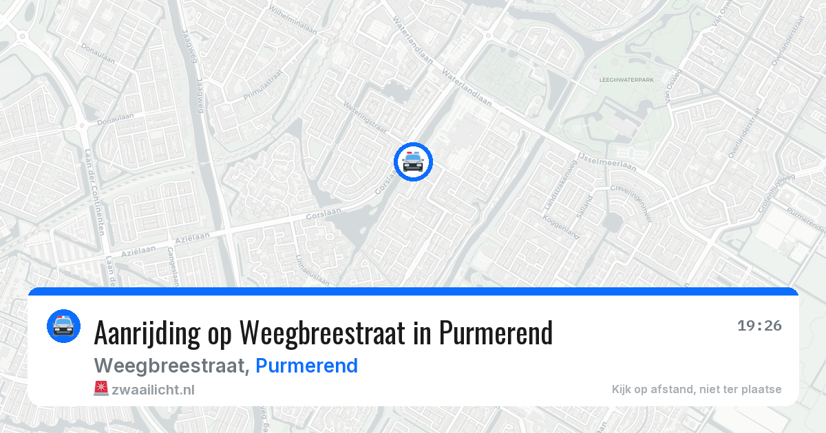 Aanrijding op Weegbreestraat in Purmerend — 27 jun 2026