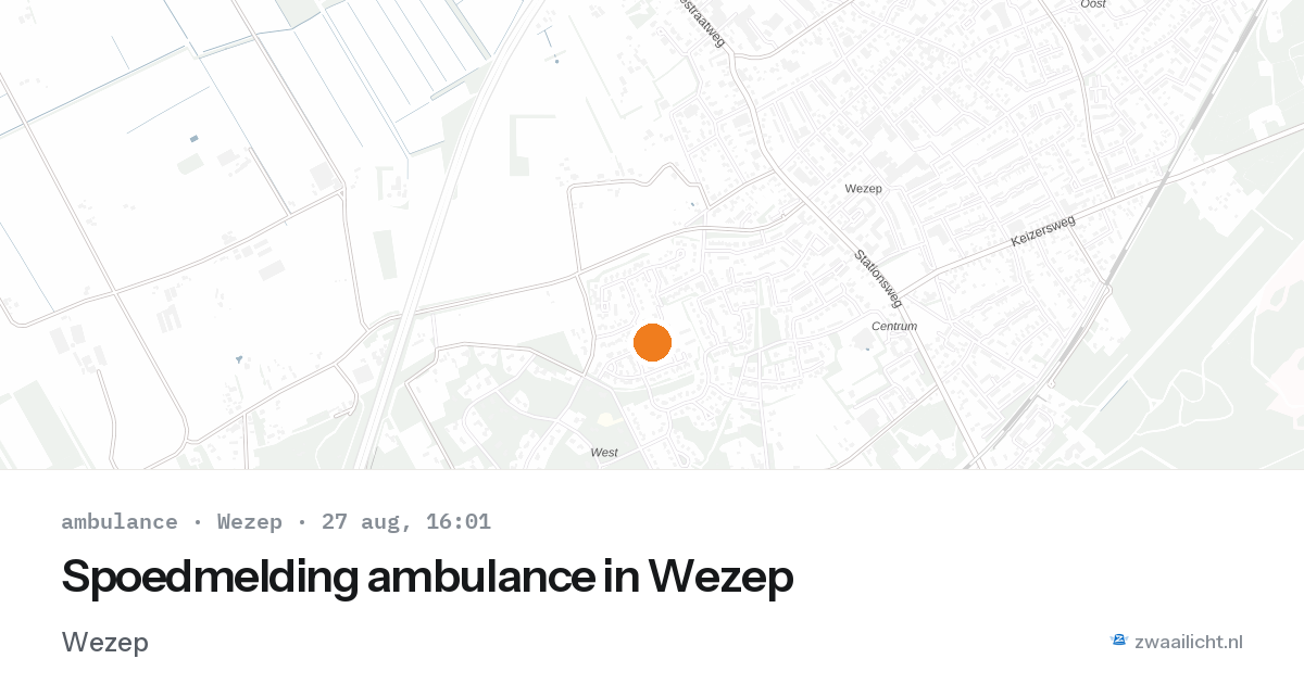 Spoedmelding ambulance in Wezep — 27 aug 2026