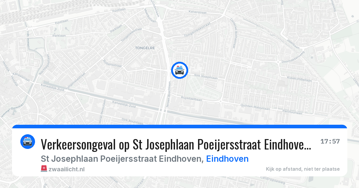 Verkeersongeval op St Josephlaan Poeijersstraat Eindhoven in Eindhoven — 22 apr 2026