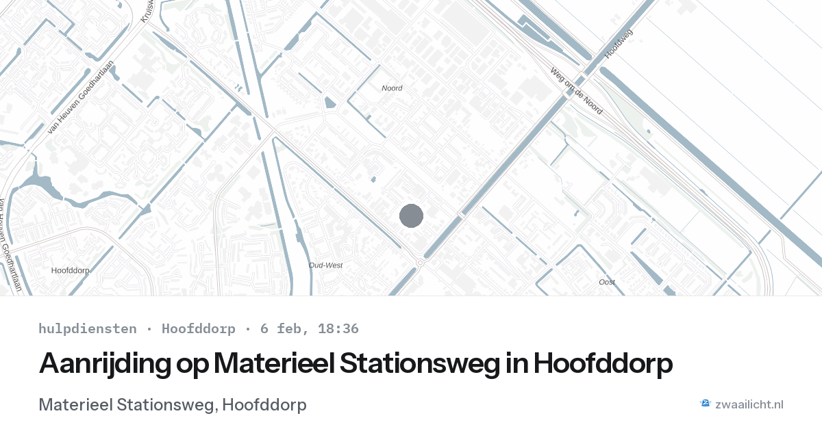 Aanrijding op Materieel Stationsweg in Hoofddorp — 6 feb 2026