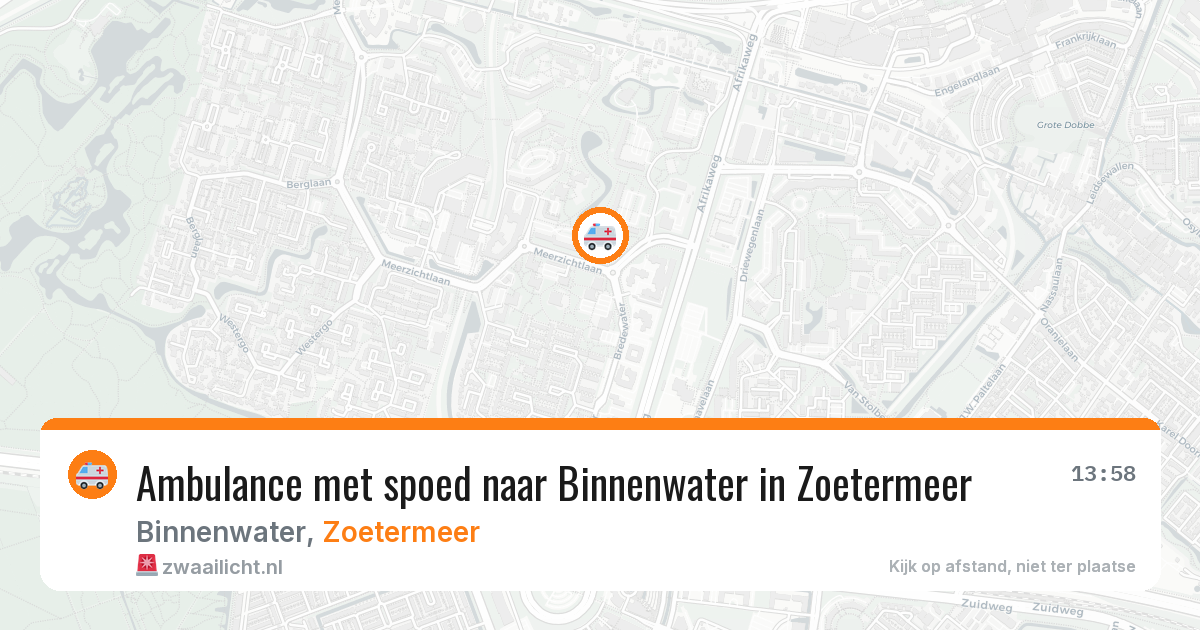 Ambulance met spoed naar Binnenwater in Zoetermeer — 1 mei 2026