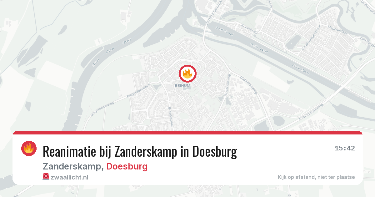 Reanimatie bij Zanderskamp in Doesburg — 16 jul 2026