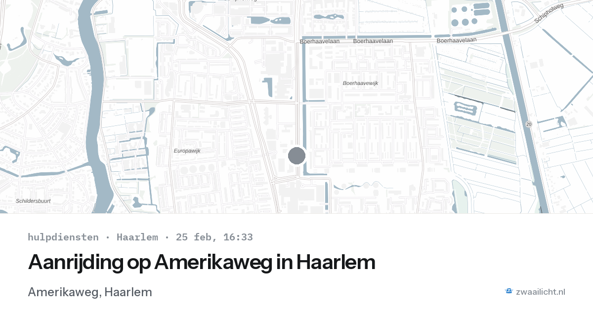 Aanrijding op Amerikaweg in Haarlem — 25 feb 2026