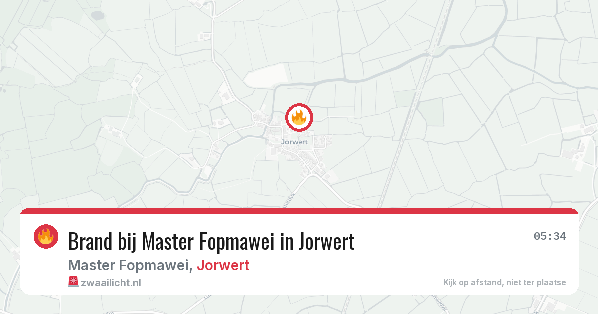 Brand bij Master Fopmawei in Jorwert — 20 jun 2026
