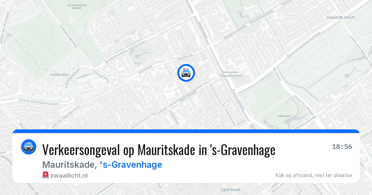 Verkeersongeval op Mauritskade in 's-Gravenhage — 23 apr 2026