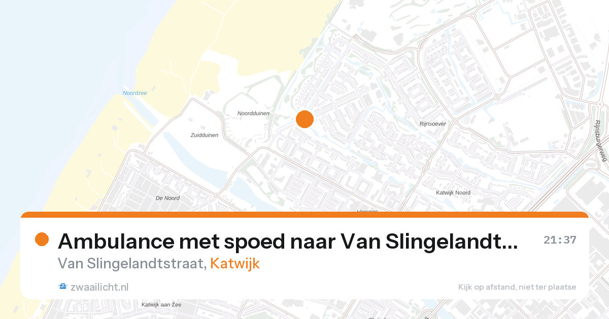 Ambulance met spoed naar Van Slingelandtstraat in Katwijk — 15 apr 2026