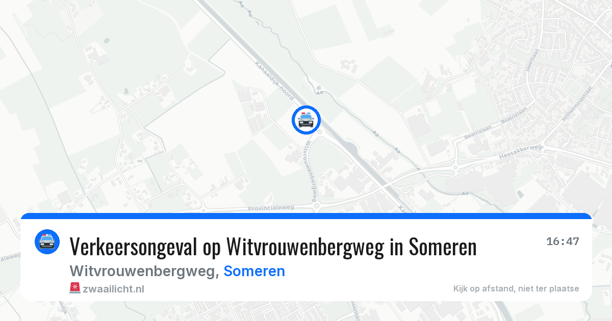 Verkeersongeval op Witvrouwenbergweg in Someren — 30 jul 2026