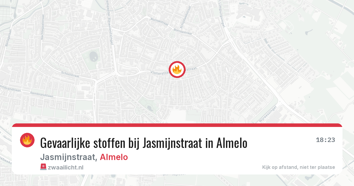 Gevaarlijke stoffen bij Jasmijnstraat in Almelo — 26 jun 2026