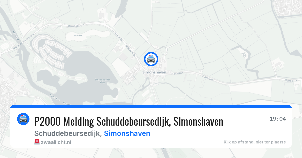 P2000 Melding Schuddebeursedijk, Simonshaven — 3 aug 2026