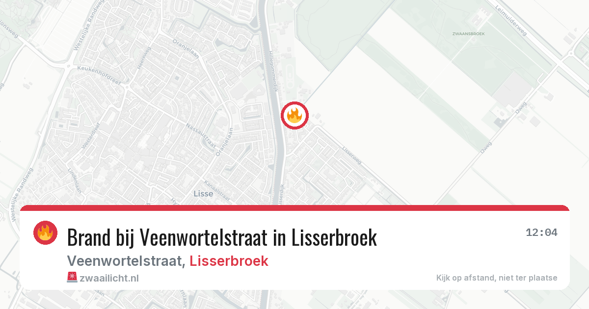 Brand bij Veenwortelstraat in Lisserbroek — 2 aug 2026