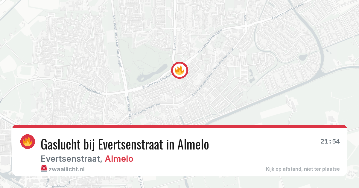 Gaslucht bij Evertsenstraat in Almelo — 24 jun 2026