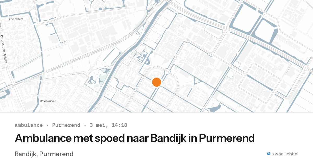 Ambulance met spoed naar Bandijk in Purmerend — 3 mei 2026