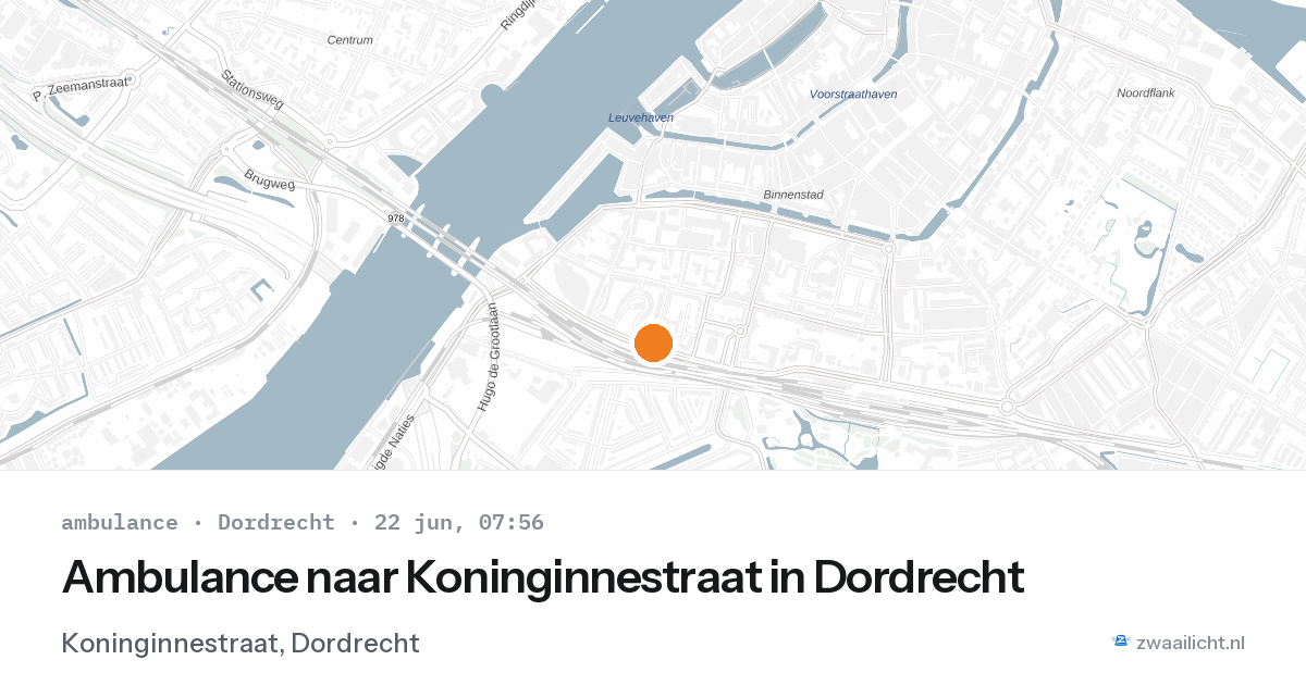 Ambulance naar Koninginnestraat in Dordrecht — 22 jun 2026