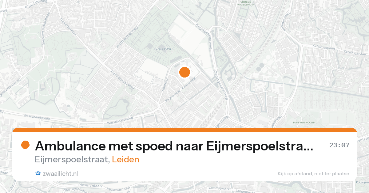 Ambulance met spoed naar Eijmerspoelstraat in Leiden — 18 aug 2026