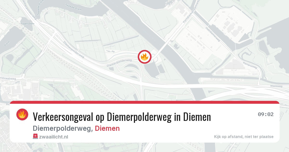 Verkeersongeval op Diemerpolderweg in Diemen — 11 jun 2026