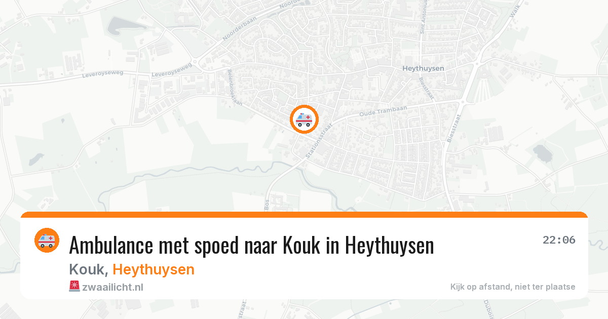 Ambulance met spoed naar Kouk in Heythuysen — 7 jul 2026