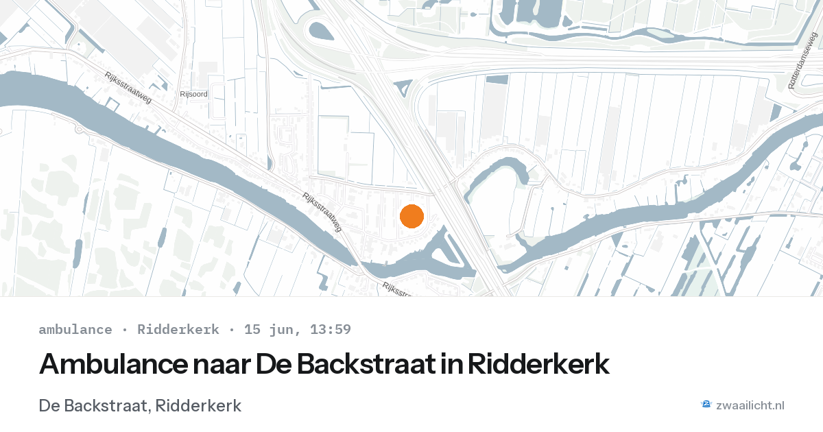 Ambulance naar De Backstraat in Ridderkerk — 15 jun 2026