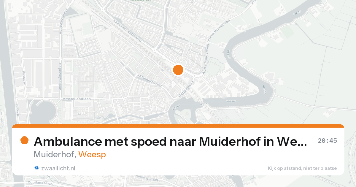 Ambulance met spoed naar Muiderhof in Weesp — 30 mei 2026