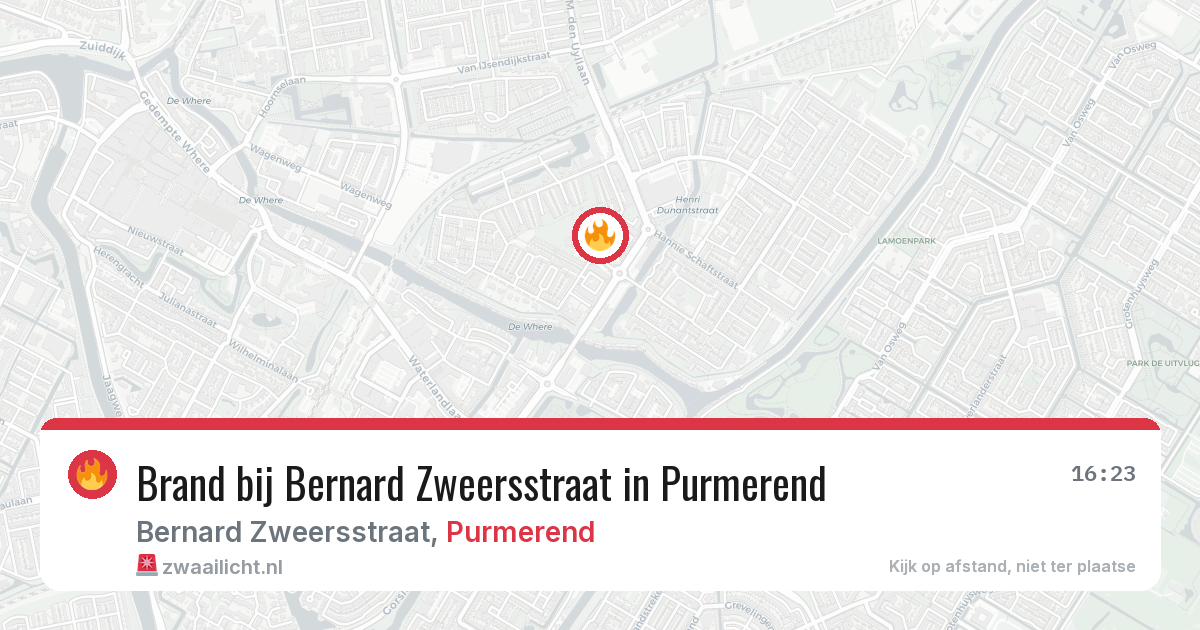 Brand bij Bernard Zweersstraat in Purmerend — 1 jul 2026