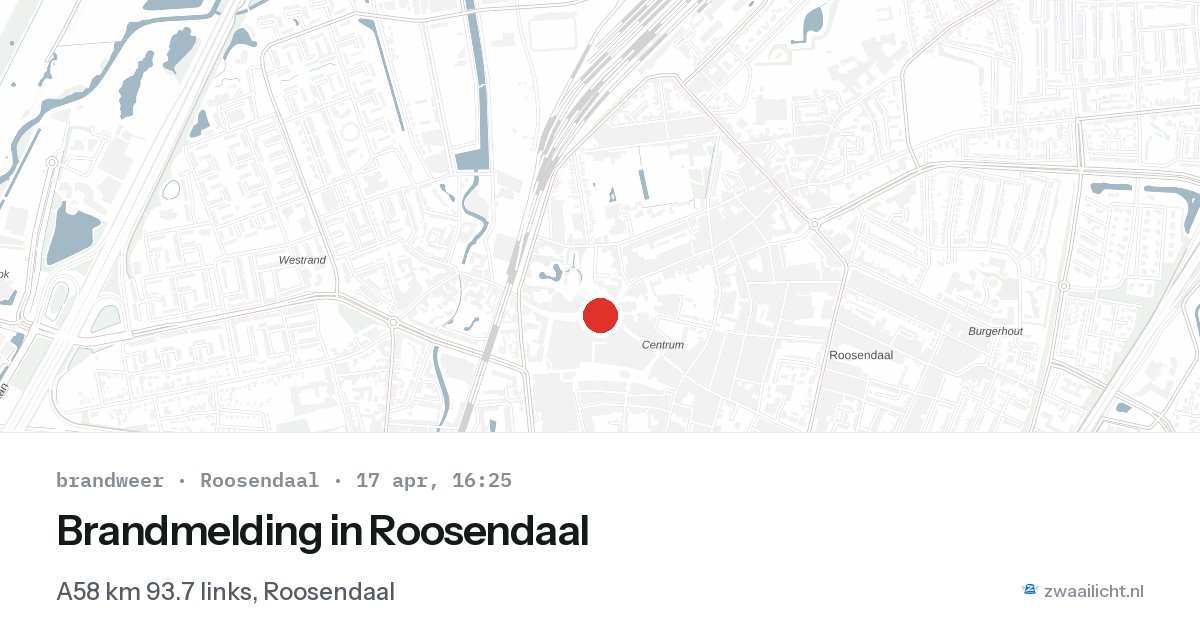 Brandmelding in Roosendaal — 17 apr 2026