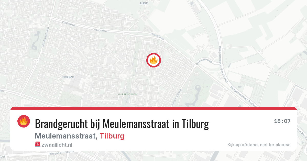 Brandgerucht bij Meulemansstraat in Tilburg — 21 mei 2026