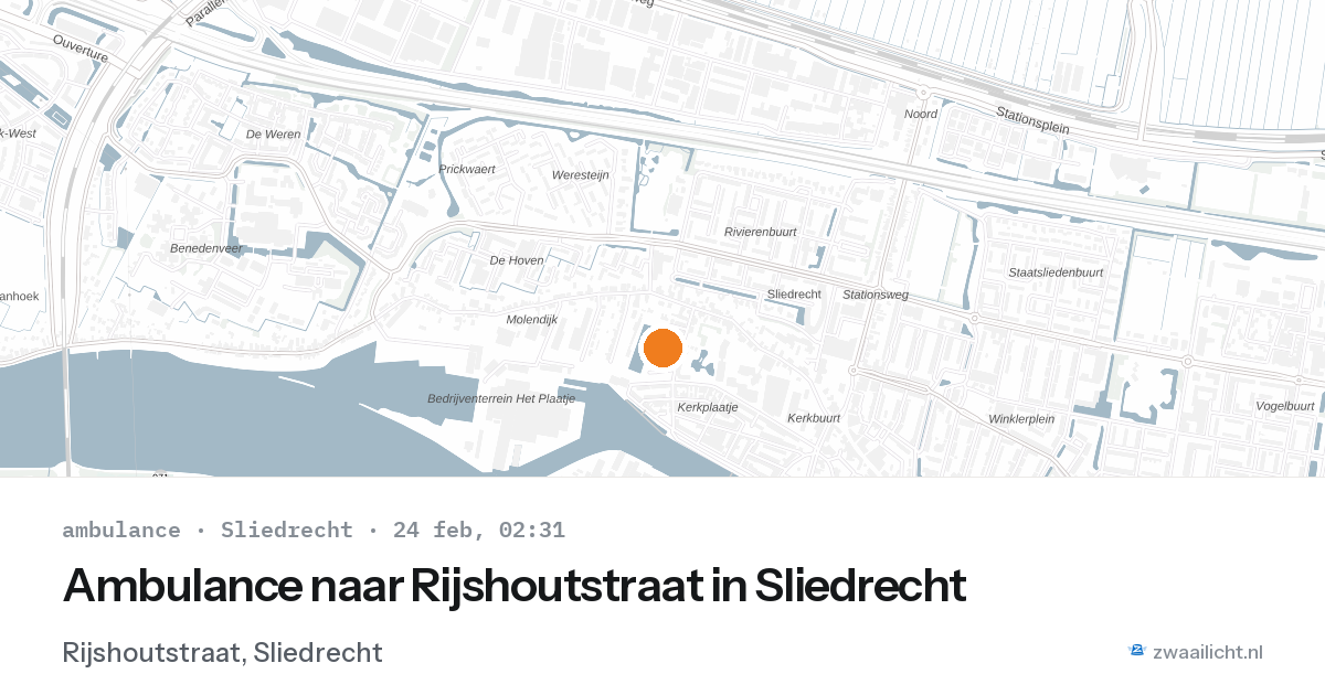 Ambulance naar Rijshoutstraat in Sliedrecht — 24 feb 2026